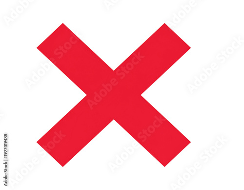 Red cross mark isolated on white background. Vector illustration