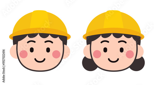 Cute Construction Worker Character Set