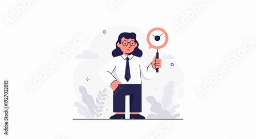 A person in business attire holds a sign with a clock