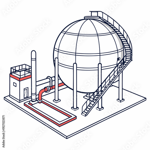 A large tank with a staircase and a control room