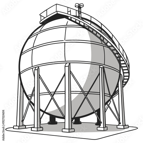 A large metal dome shaped structure on stilts