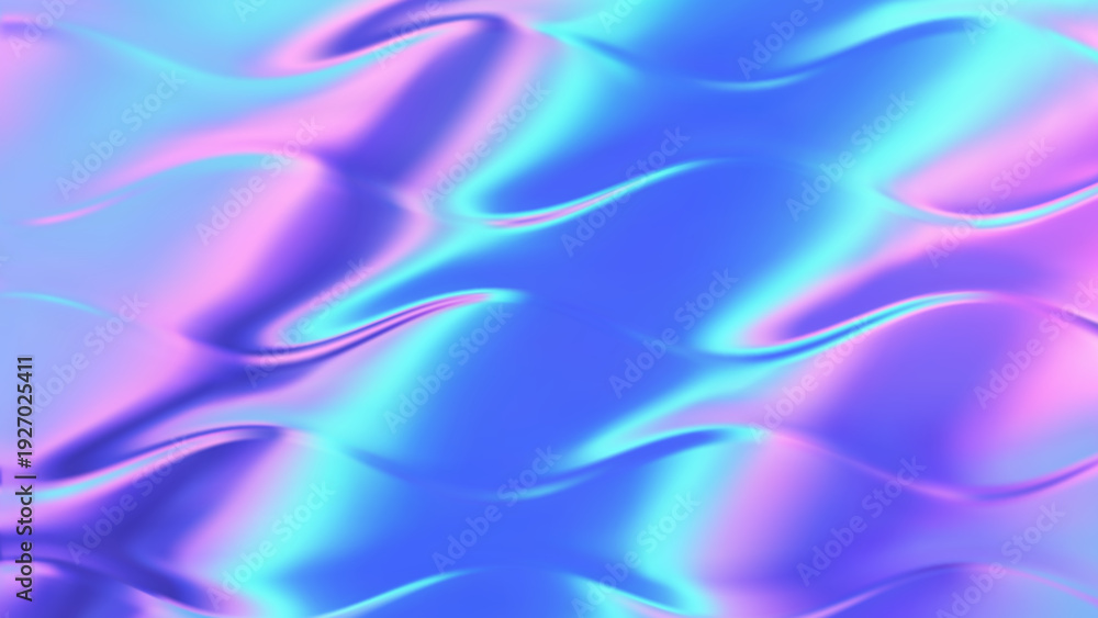 Naklejka premium Abstract fluted glass background with iridescent wavy ridges