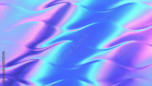 Abstract fluted glass background with iridescent wavy ridges