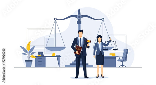 Lawyers Standing Proudly Representing Justice and Law.