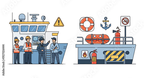 Maritime Safety and Operations on a Ship.