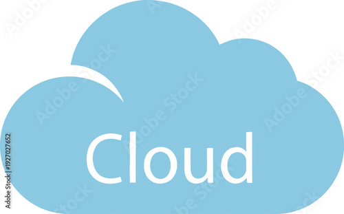 A light blue cloud icon with the word cloud