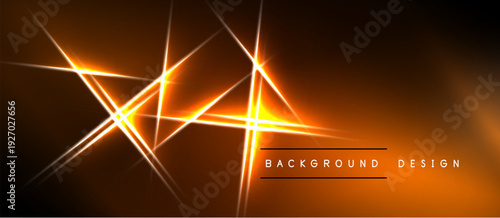 Dark background features bright orange lines, creating dynamic abstract geometric pattern. Minimalist text reads background design.