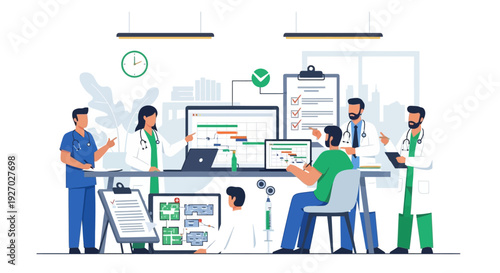 Medical Team Collaborating on Patient Care and Research.