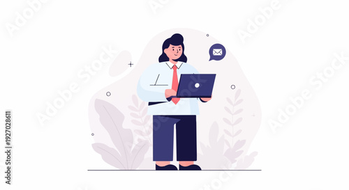 Person with laptop and mail icon