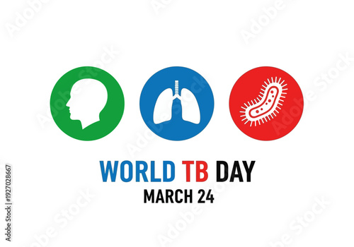 World tb day logo with icons
