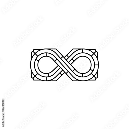 Infinity Symbol Line Art, Endless Loop, Abstract Geometric Design