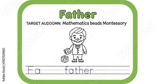 Father's Day tracing worksheet for kids