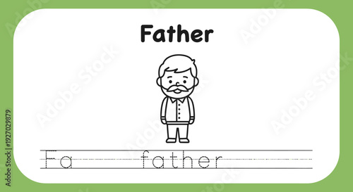 Father's Day tracing worksheet for kids