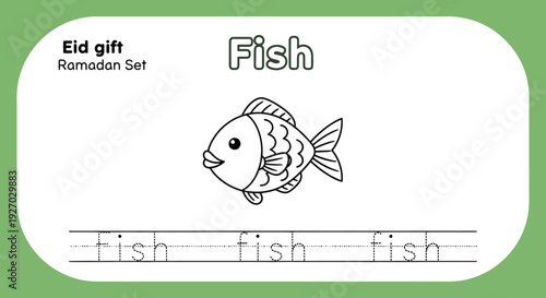 Fish Coloring Page: Eid Gift Ramadan Set for Kids