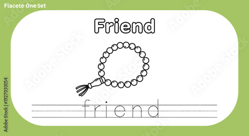 Friend rosary tracing worksheet for kids