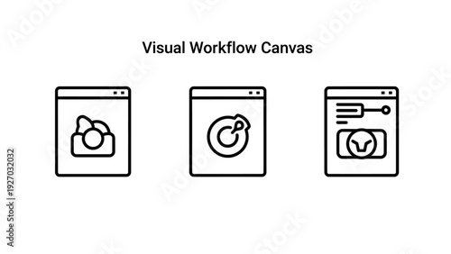 Visual Workflow Canvas Icons: Representing Stages and Elements of Process Management