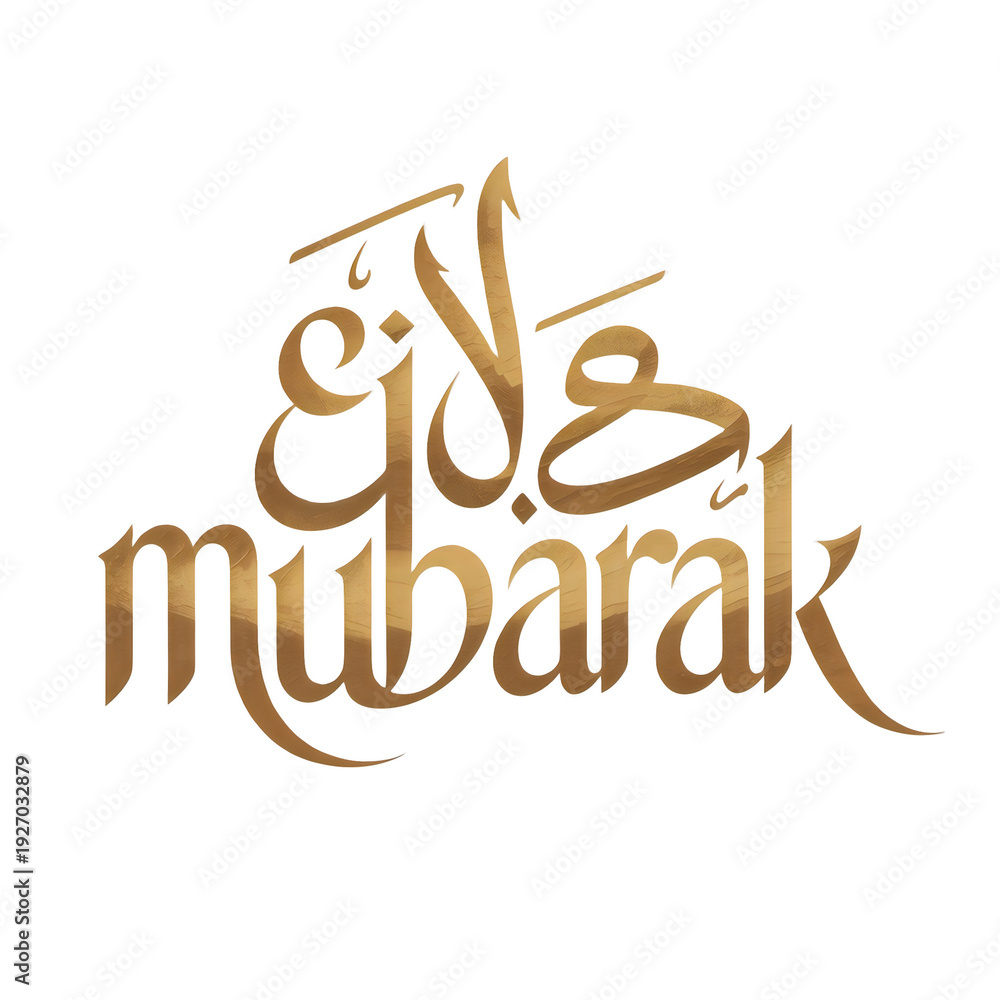 Obraz premium Eid Mubarak Calligraphy A Beautifully Rendered Arabic Greeting for Celebrations