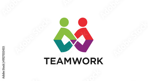 Teamwork Logo with Interconnected People Icons.