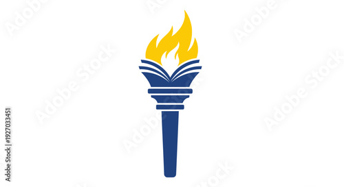 Torch Icon with Flames and Handle.