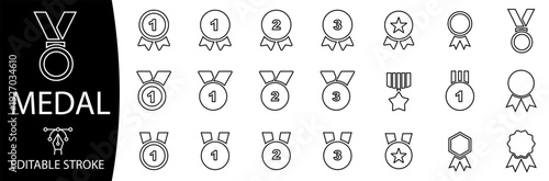 Medal, achievement, success. Reward icon. Logo medals. Trophy cup icons. Vector illustration.