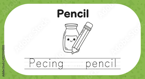 Pencil tracing worksheet for kids learning