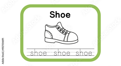 Shoe tracing worksheet for kids learning to write