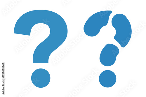 Blue Solid and Fragmented Question Mark Icons
