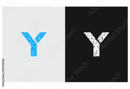 letter Y logo technology connection