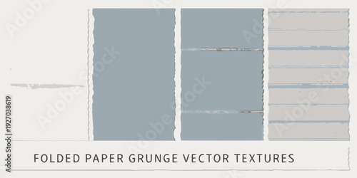 Abstract blue and gray paper textures with rough torn edges