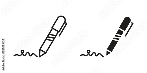 Write icons for web design set in black stroke and solid style. EPS10