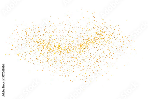 Golden glitter splash on white background.Gold dust particles isolated on white background.Luxury gold sparkle glitter brush strokes texture.
