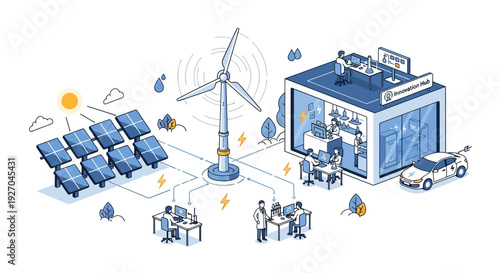 Renewable Energy Sources Powering Modern Technology and Research.
