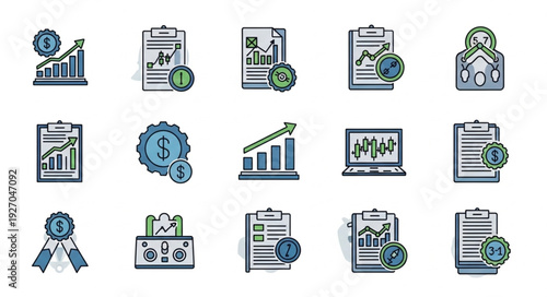 Financial growth and business reports with charts and graphs for analysis.
