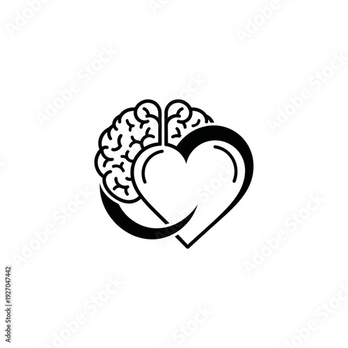 Heart and Brain Symbol: Love vs Logic, Emotion vs Reason