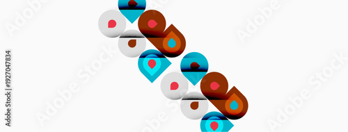 Abstract design features colorful circles, diagonal arrangement. Text ODODO appears prominently, bold letters, white background. Modern, playful aesthetic.