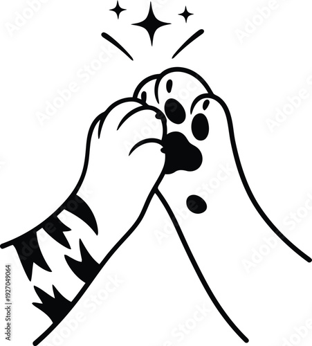 Friendly dogs sharing a playful moment with sparkles