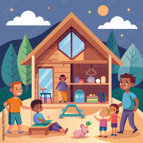 boy and girl in the house