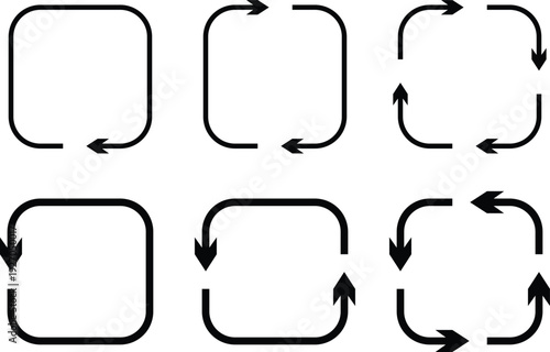 Arrows in rounded squares