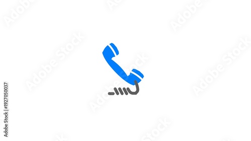 Old Phone with Cable Icon Animated