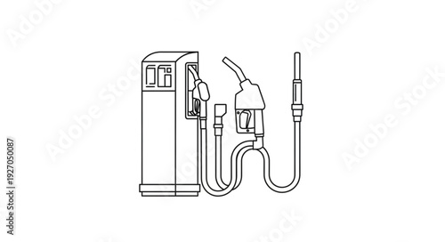 Detailed illustration of a fuel pump station, showcasing its components and design.