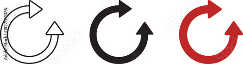 Three arrows in a circular motion