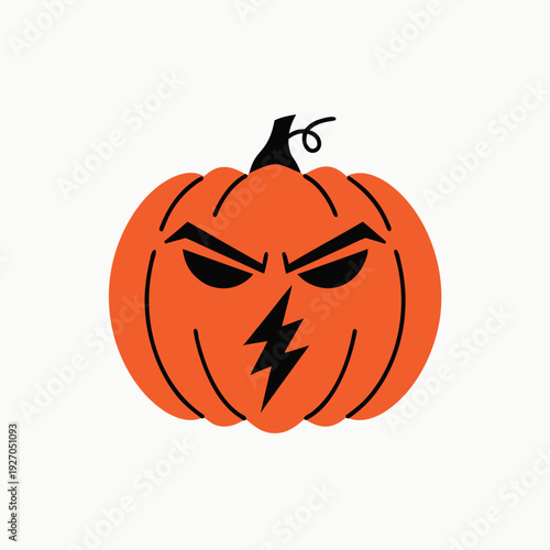 Classic jack-o'-lantern with a spooky grin carved into its face