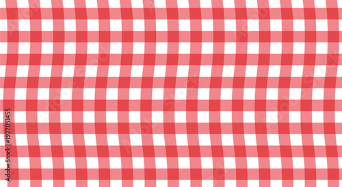 Red Gingham Seamless Pattern – Classic Picnic Checkered Tablecloth Fabric Background for BBQ, Restaurant and Food Packaging Design