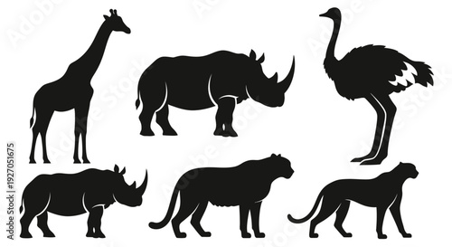 African Safari Animals Silhouettes Collection