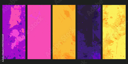 Abstract vertical bands of vibrant textured colors in a modern design