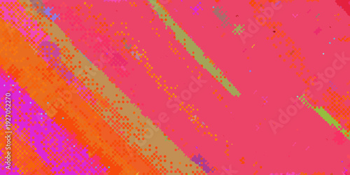 Abstract pixelated background featuring vibrant diagonal lines and colors