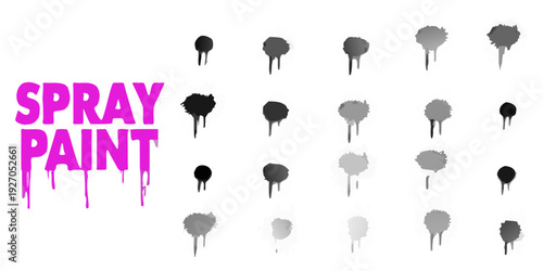 Pink spray paint text and bullet hole patterns on a black background