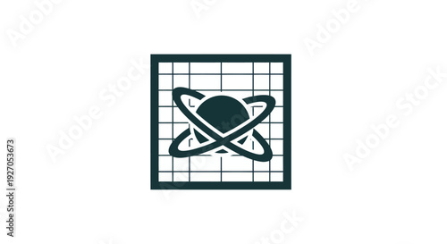 Abstract Atom Icon Grid Science Technology Symbol