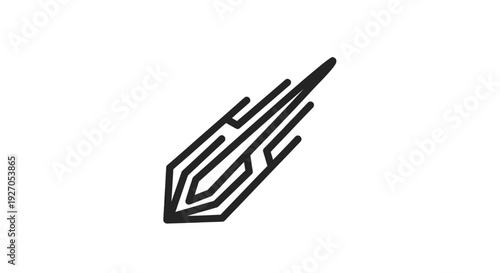 Abstract futuristic rocket ship icon, sleek design, space travel concept