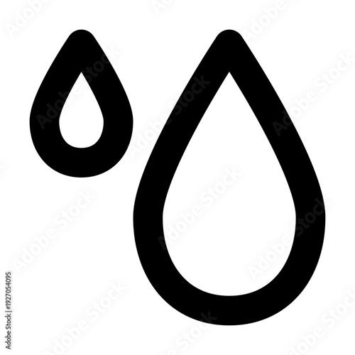 Illustration of two black raindrops falling